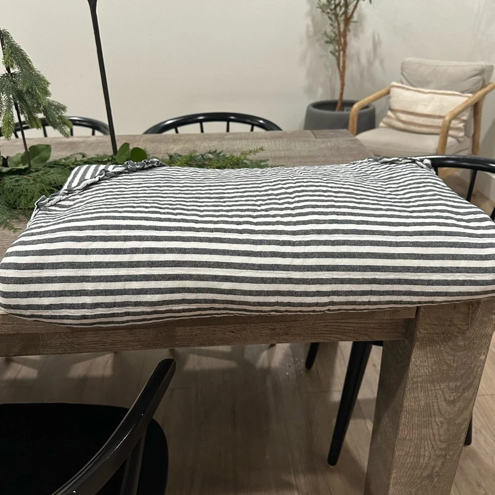 Emily & Meritt Pottery Barn Kids twin striped ruffle quilt VGUC
